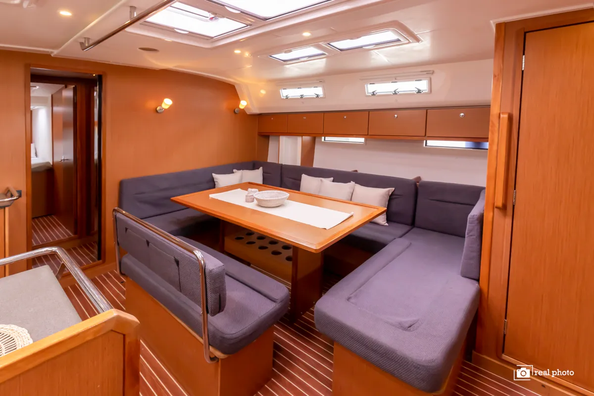 Salon of Aladar - Solar Panel, a Bavaria Cruiser 50 sailboat at Puntone di Scarlino, Italy