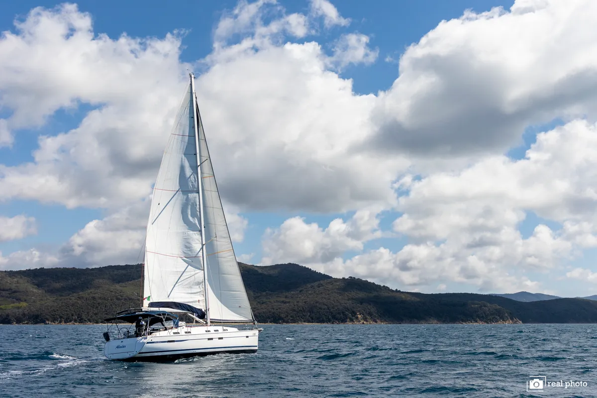 Exterior view of Aladar - Solar Panel, a Bavaria Cruiser 50 sailboat at Puntone di Scarlino, Italy