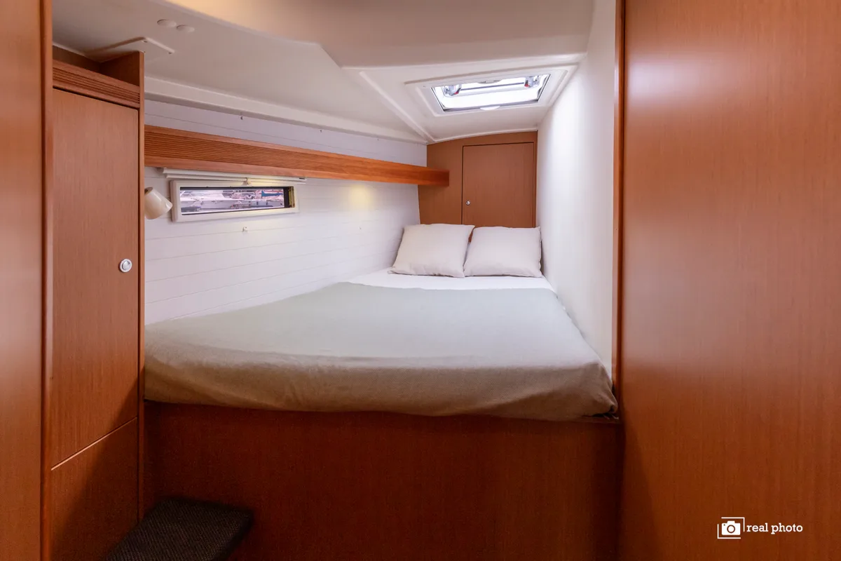 Cabin on Aladar - Solar Panel, a Bavaria Cruiser 50 sailboat at Puntone di Scarlino, Italy