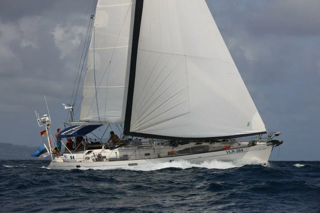Exterior view of Tetina, a Beneteau 50 sailboat at Municipal Unit of Lefkada, Greece