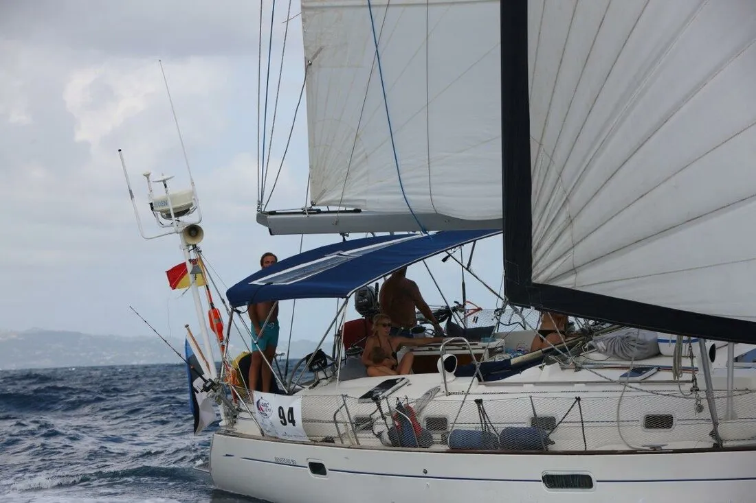 Cockpit of Tetina, a Beneteau 50 sailboat at Municipal Unit of Lefkada, Greece