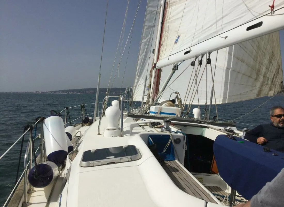 Deck of Tetina, a Beneteau 50 sailboat at Municipal Unit of Lefkada, Greece