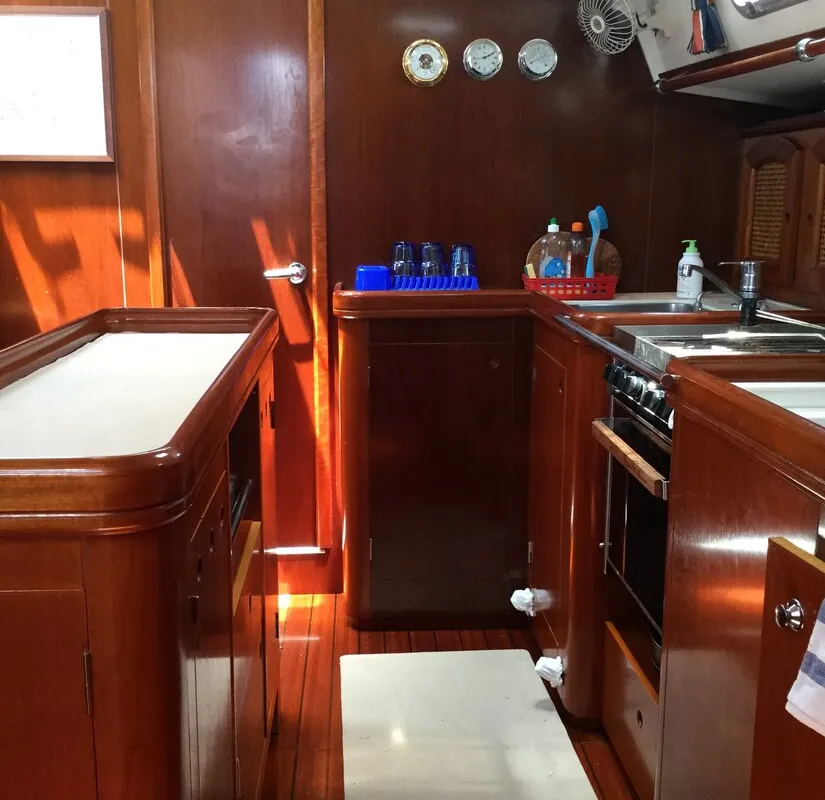 Galley of Tetina, a Beneteau 50 sailboat at Municipal Unit of Lefkada, Greece