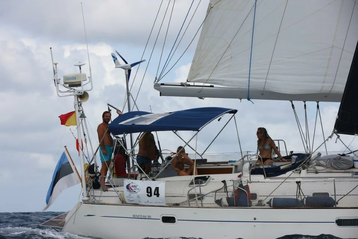Deck of Tetina, a Beneteau 50 sailboat at Municipal Unit of Lefkada, Greece