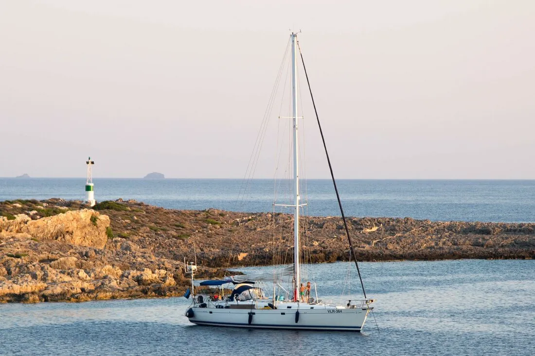 Exterior view of Tetina, a Beneteau 50 sailboat at Municipal Unit of Lefkada, Greece