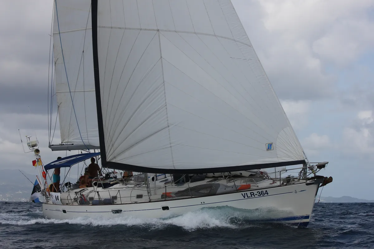 Exterior view of Tetina, a Beneteau 50 sailboat at Municipal Unit of Lefkada, Greece