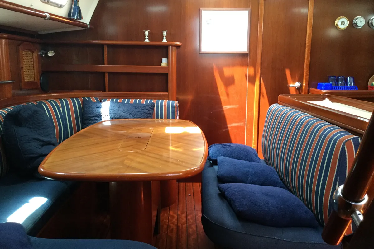 Salon of Tetina, a Beneteau 50 sailboat at Municipal Unit of Lefkada, Greece