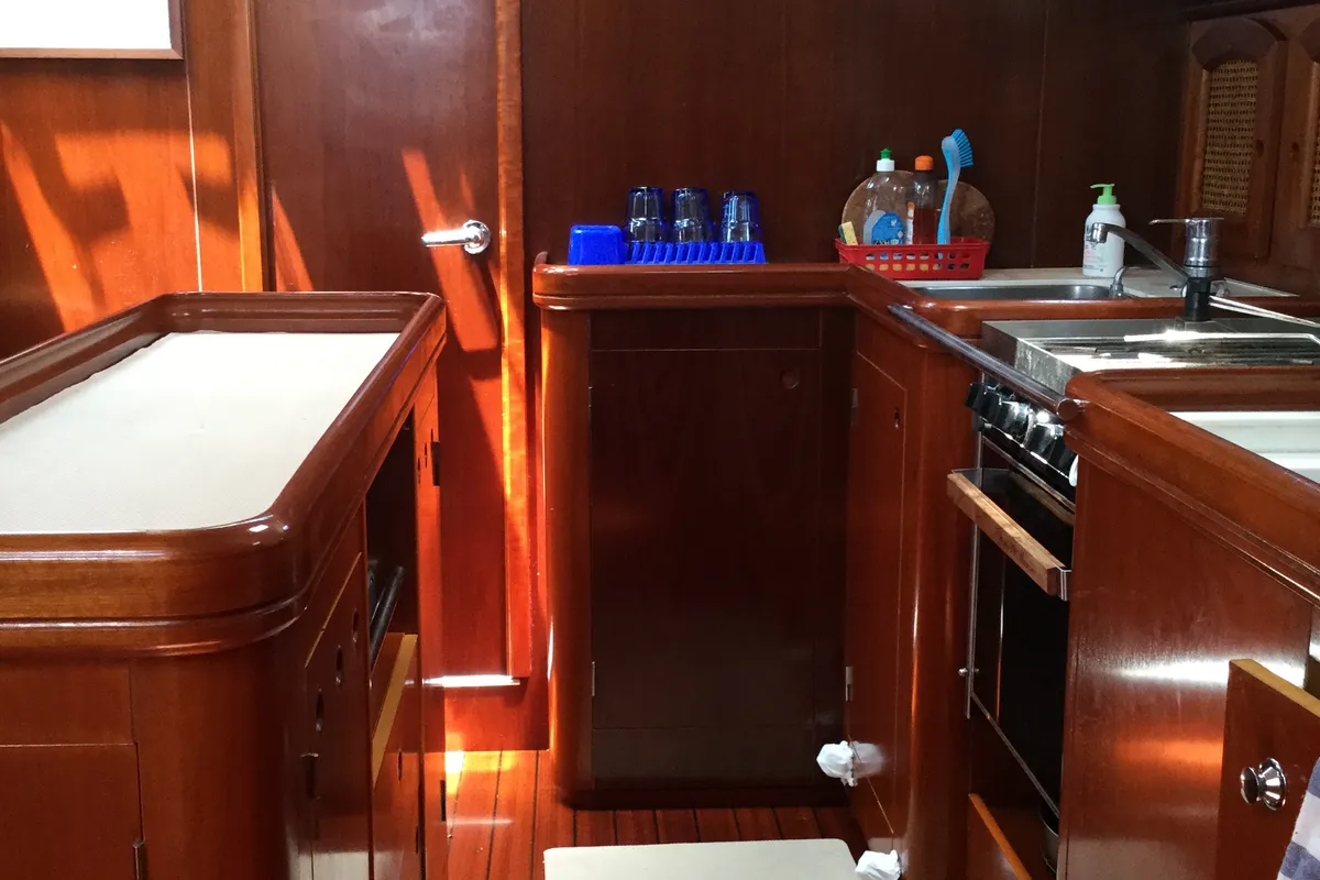 Galley of Tetina, a Beneteau 50 sailboat at Municipal Unit of Lefkada, Greece