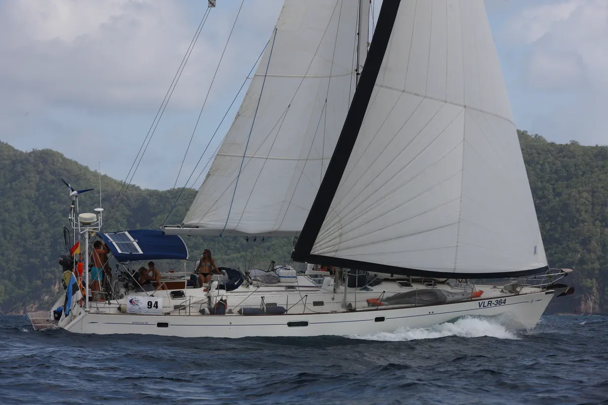 Exterior view of Tetina, a Beneteau 50 sailboat at Municipal Unit of Lefkada, Greece