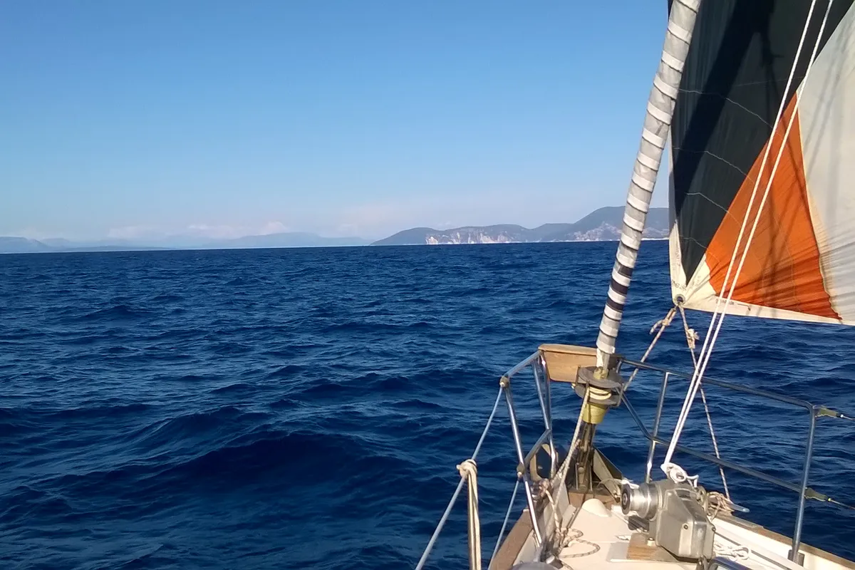 Deck of Tetina, a Beneteau 50 sailboat at Municipal Unit of Lefkada, Greece