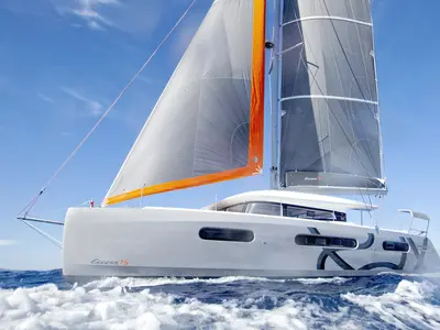 Exterior view of Issa, a Excess 15 catamaran at Seget Donji, Croatia