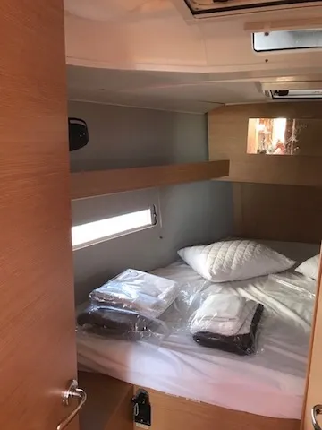 Cabin on Alexia, a Dufour 390 Grand Large sailboat at Athens, Greece