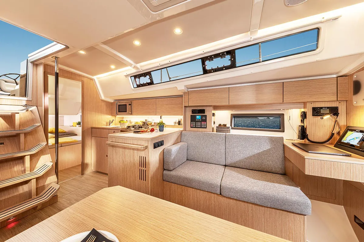 Salon of Rising Sun, a Bavaria C38 sailboat at Murter, Croatia