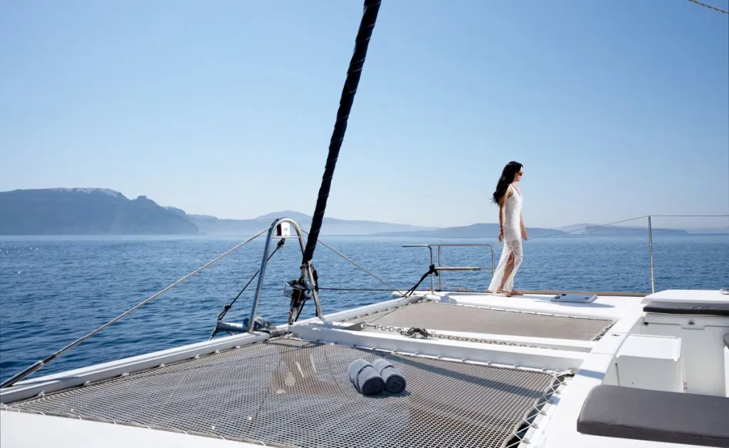 Sotiria, a Lagoon 42 catamaran at Thira Municipal Unit, Greece