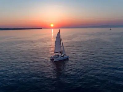 Sotiria, a Lagoon 42 catamaran at Thira Municipal Unit, Greece
