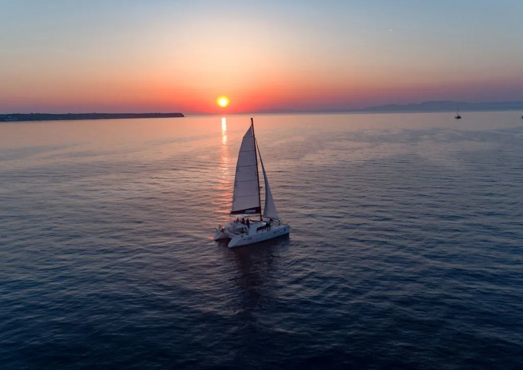Sotiria, a Lagoon 42 catamaran at Thira Municipal Unit, Greece