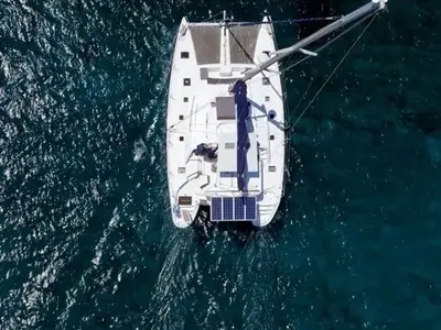 Sotiria, a Lagoon 42 catamaran at Thira Municipal Unit, Greece