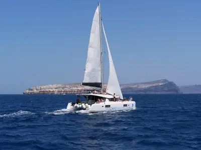 Sotiria, a Lagoon 42 catamaran at Thira Municipal Unit, Greece