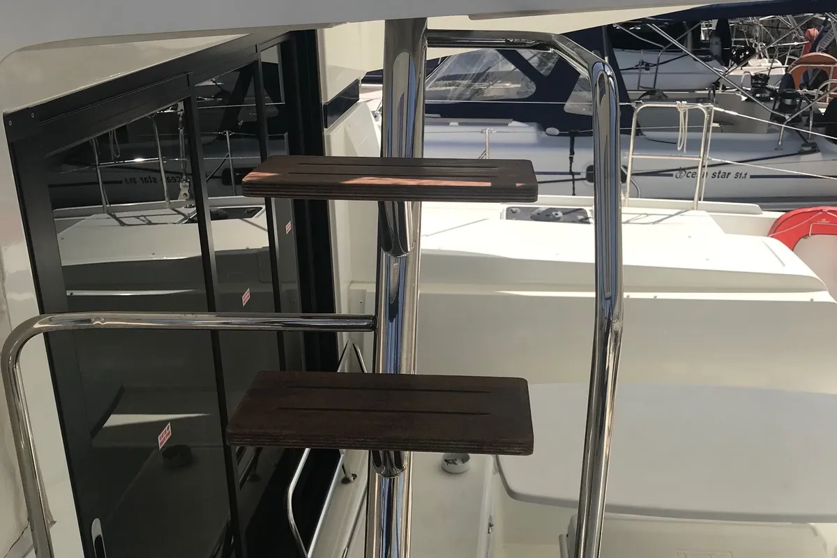 Deck of Nyami Nyami, a Lagoon 42 catamaran at Municipal Unit of Lefkada, Greece