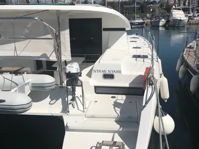 Deck of Nyami Nyami, a Lagoon 42 catamaran at Municipal Unit of Lefkada, Greece