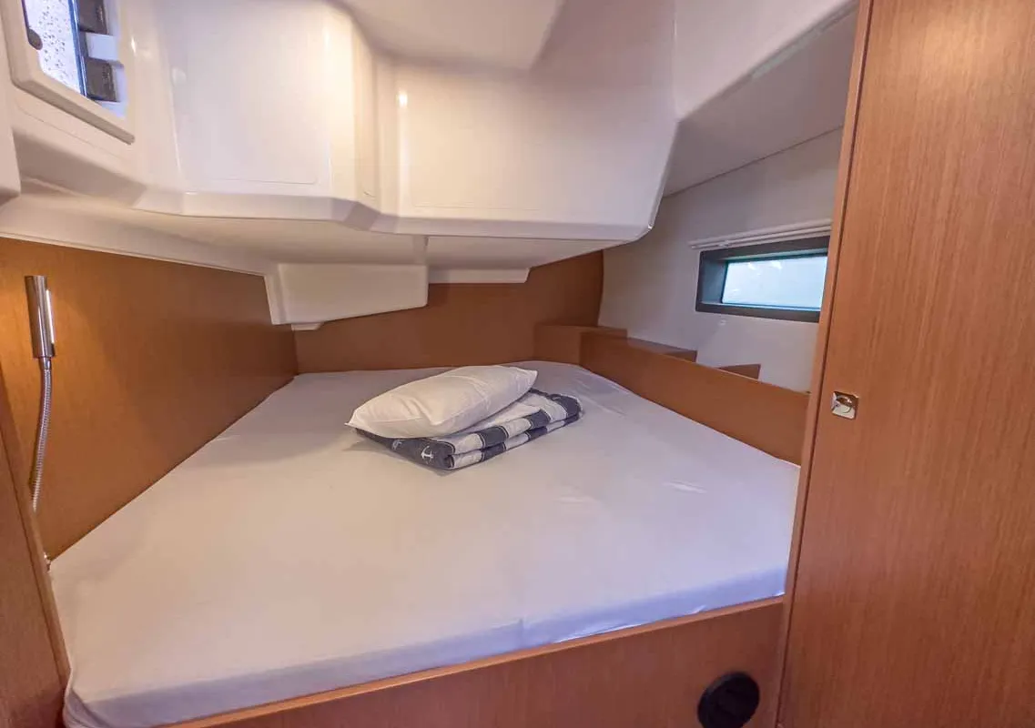 Cabin on Fräulein Nora, a Bavaria C42 sailboat at Grad Pula, Croatia