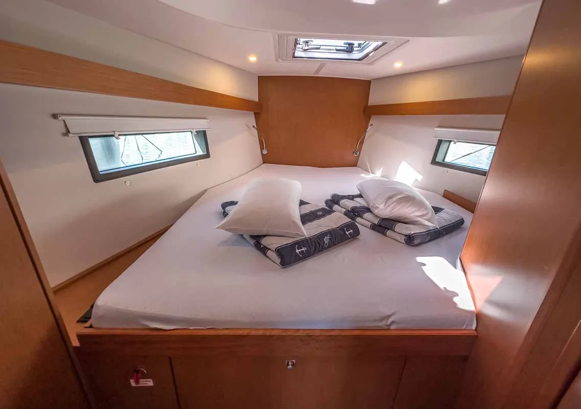 Cabin on Fräulein Nora, a Bavaria C42 sailboat at Grad Pula, Croatia