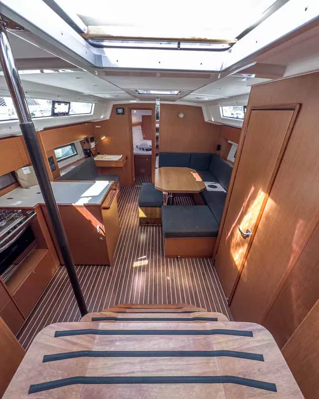 Salon of Fräulein Nora, a Bavaria C42 sailboat at Grad Pula, Croatia