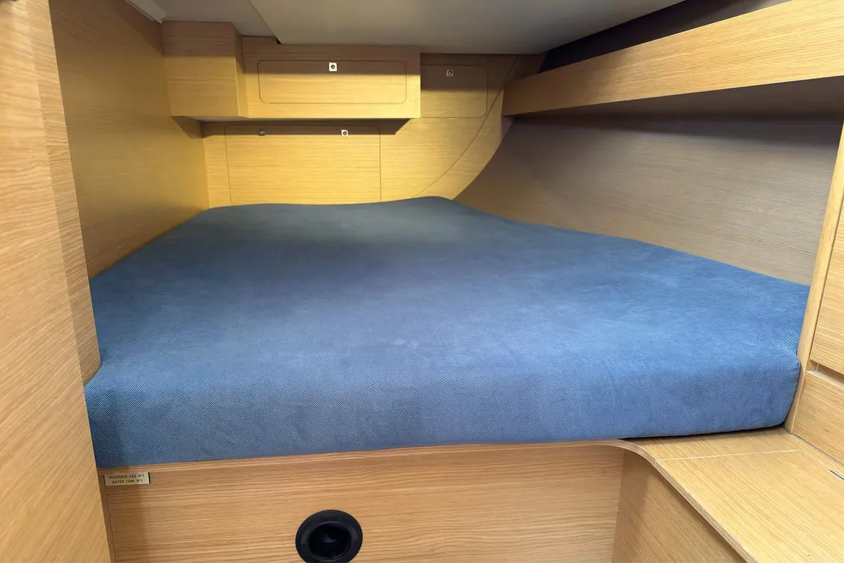 Cabin on Herbie, a Dufour 382 GL sailboat at Flensburg, Germany