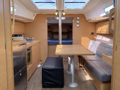 Salon of Herbie, a Dufour 382 GL sailboat at Flensburg, Germany