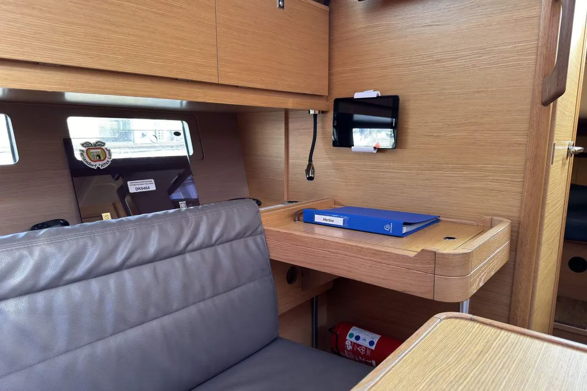 Salon of Herbie, a Dufour 382 GL sailboat at Flensburg, Germany