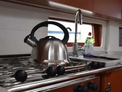 Galley of ANTONIOS, a Beneteau Oceanis 51.1 sailboat at Athens, Greece