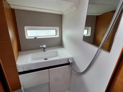 Head on Cloe I, a Jeanneau Sun Odyssey 490 sailboat at Olbia, Italy