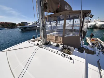 Deck of DESTINY, a Bali 4.6 catamaran at Zadar, Croatia