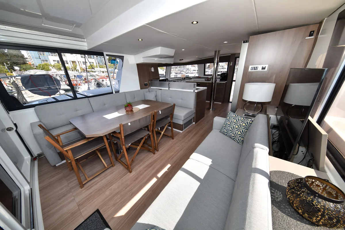 Salon of DESTINY, a Bali 4.6 catamaran at Zadar, Croatia