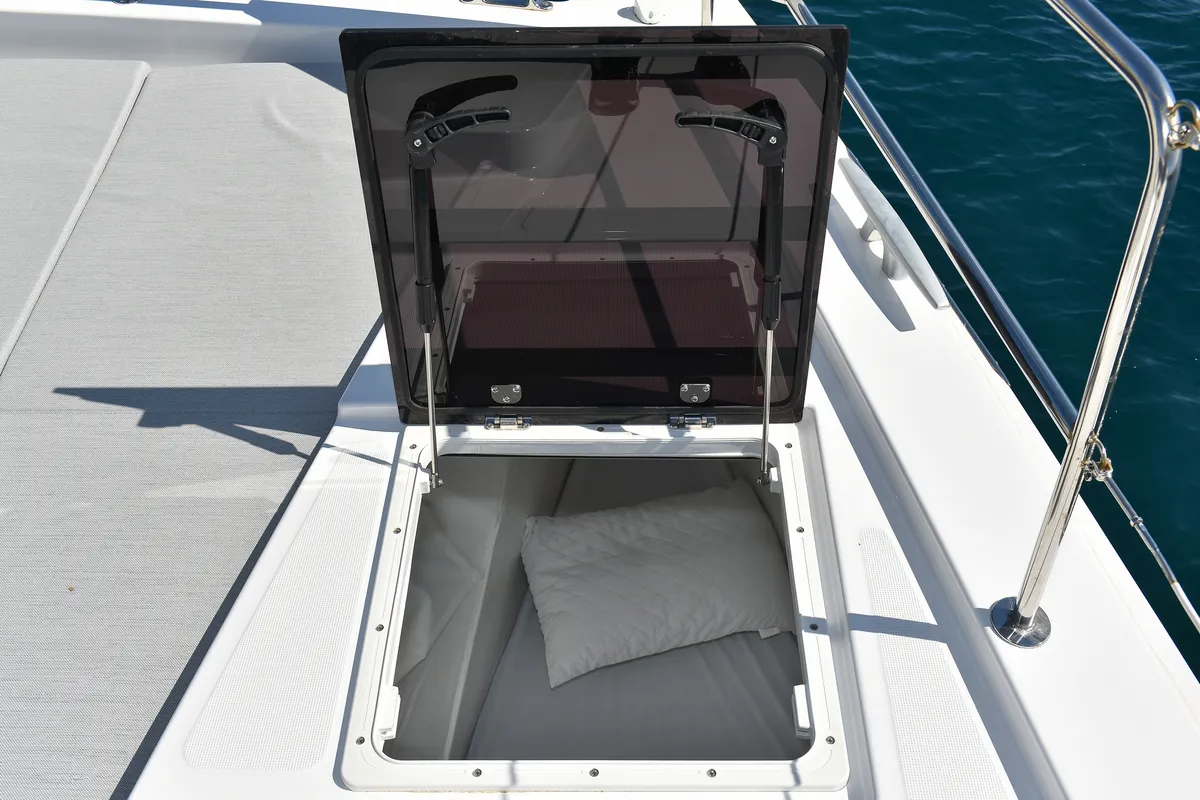 Deck of DESTINY, a Bali 4.6 catamaran at Zadar, Croatia