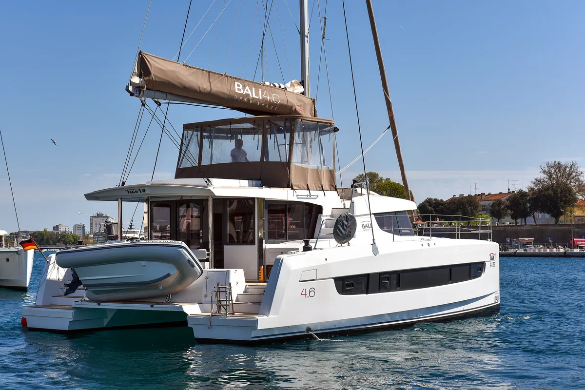 Exterior view of DESTINY, a Bali 4.6 catamaran at Zadar, Croatia