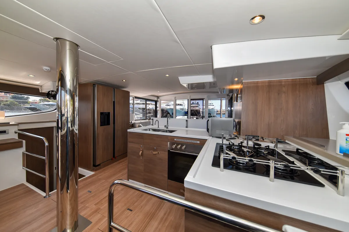 Galley of DESTINY, a Bali 4.6 catamaran at Zadar, Croatia