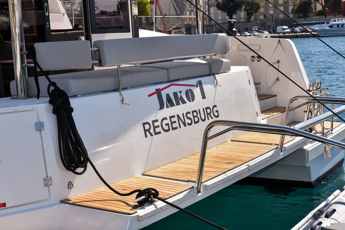 Exterior view of DESTINY, a Bali 4.6 catamaran at Zadar, Croatia