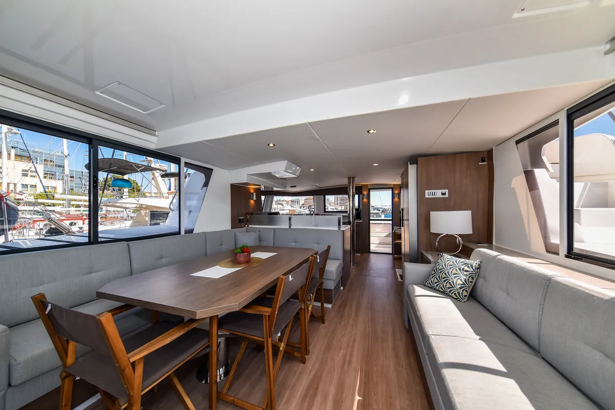 Salon of DESTINY, a Bali 4.6 catamaran at Zadar, Croatia