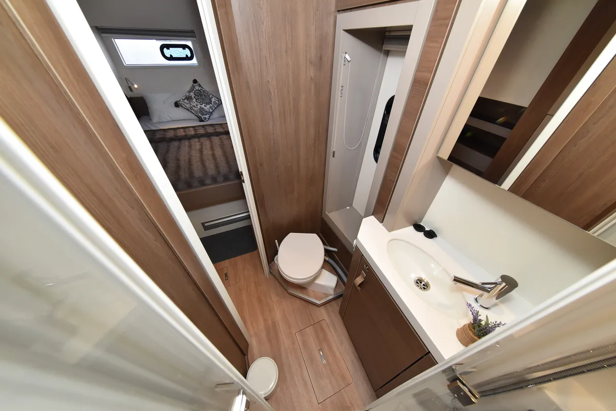 Head on DESTINY, a Bali 4.6 catamaran at Zadar, Croatia