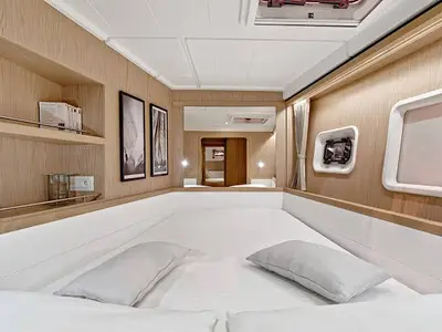 Cabin on Joy One, a Lagoon 39 catamaran at Fethiye, Turkey