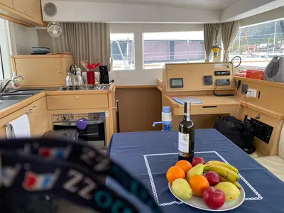 Galley of Joy One, a Lagoon 39 catamaran at Fethiye, Turkey