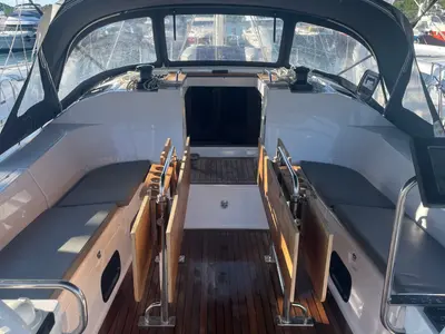 Deck of Elan Impression 50.1, a sailboat at Pirovac, Croatia