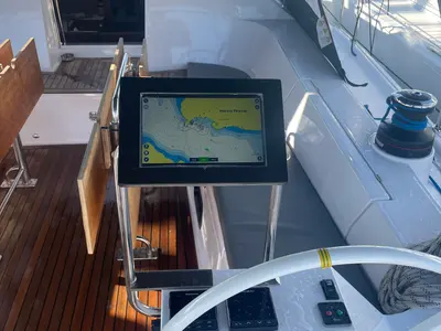 Cockpit of Elan Impression 50.1, a sailboat at Pirovac, Croatia