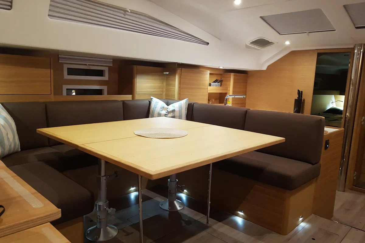 Salon of Elan Impression 50.1, a sailboat at Pirovac, Croatia
