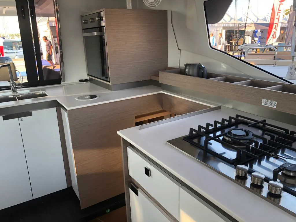 Galley of Princess Valeria, a Fountaine Pajot Elba 45 catamaran at Seget Donji, Croatia
