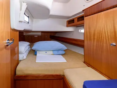 Cabin on Martina, a Bavaria 46 Cruiser sailboat at Grad Trogir, Croatia