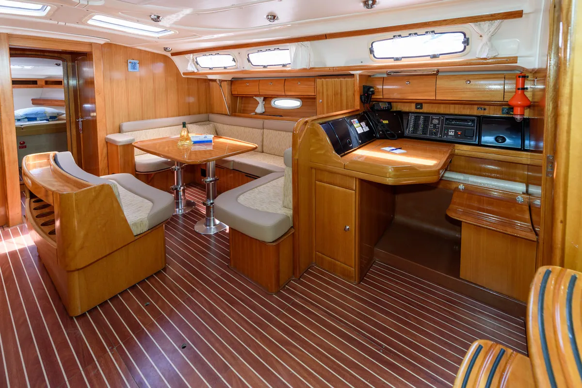 Salon of Martina, a Bavaria 46 Cruiser sailboat at Grad Trogir, Croatia