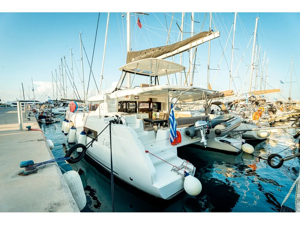 Amalia, a Lagoon 46 catamaran at Marpissa, Greece