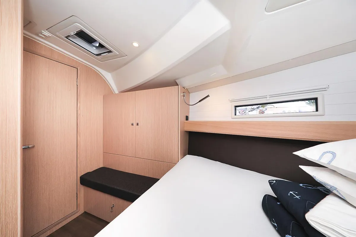 Cabin on Fleur de Lys, a Bavaria Cruiser 41 sailboat at Murter, Croatia